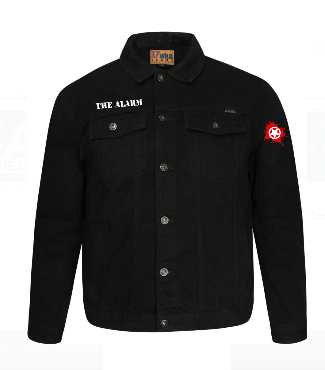 Black Embroidered Denim Jacket - Star & Poppy logo