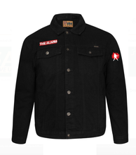 Load image into Gallery viewer, Black Embroidered Denim Jacket - Silhouette design
